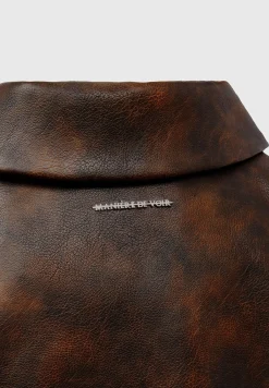 Vintage Vegan Leather Jacket with Detachable Collar -^Manière De Voir Outlet