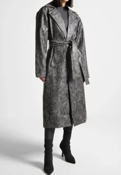 Vintage Vegan Leather Trench Coat -^Manière De Voir Hot
