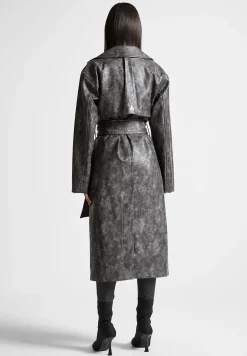 Vintage Vegan Leather Trench Coat -^Manière De Voir Hot