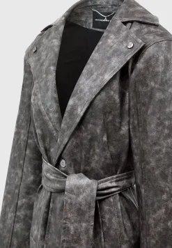 Vintage Vegan Leather Trench Coat -^Manière De Voir Hot