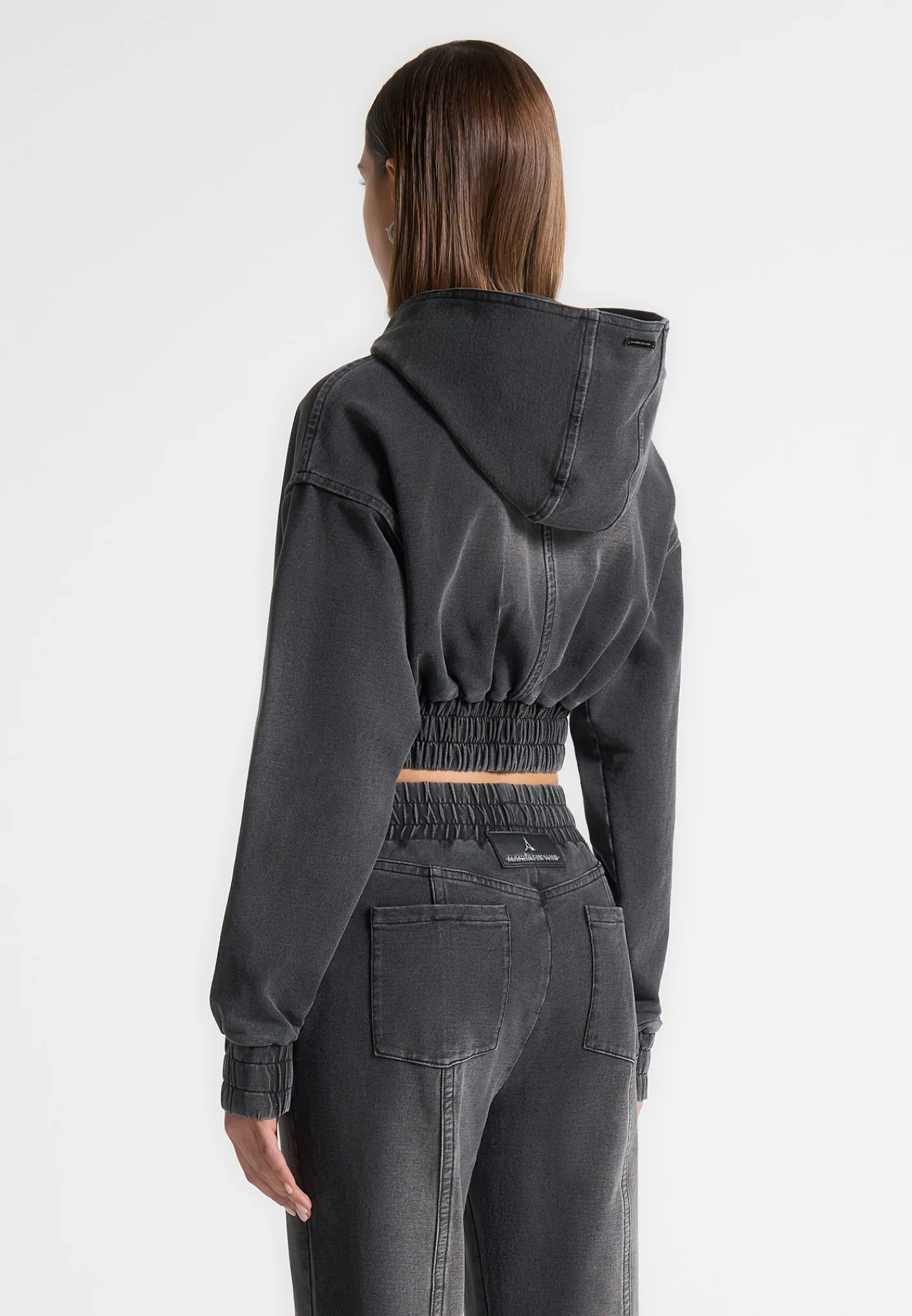 Washed Denim Jersey Hoodie - Washed Black^Manière De Voir Hot