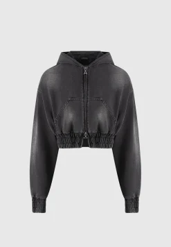 Washed Denim Jersey Hoodie - Washed Black^Manière De Voir Hot