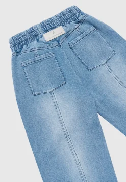 Washed Denim Jersey Joggers - Mid Blue^Manière De Voir Online