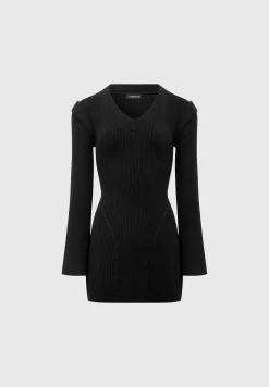 Wide Shoulder Knitted Contour Mini Dress -^Manière De Voir Sale