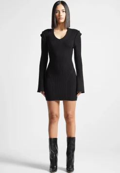 Wide Shoulder Knitted Contour Mini Dress -^Manière De Voir Sale