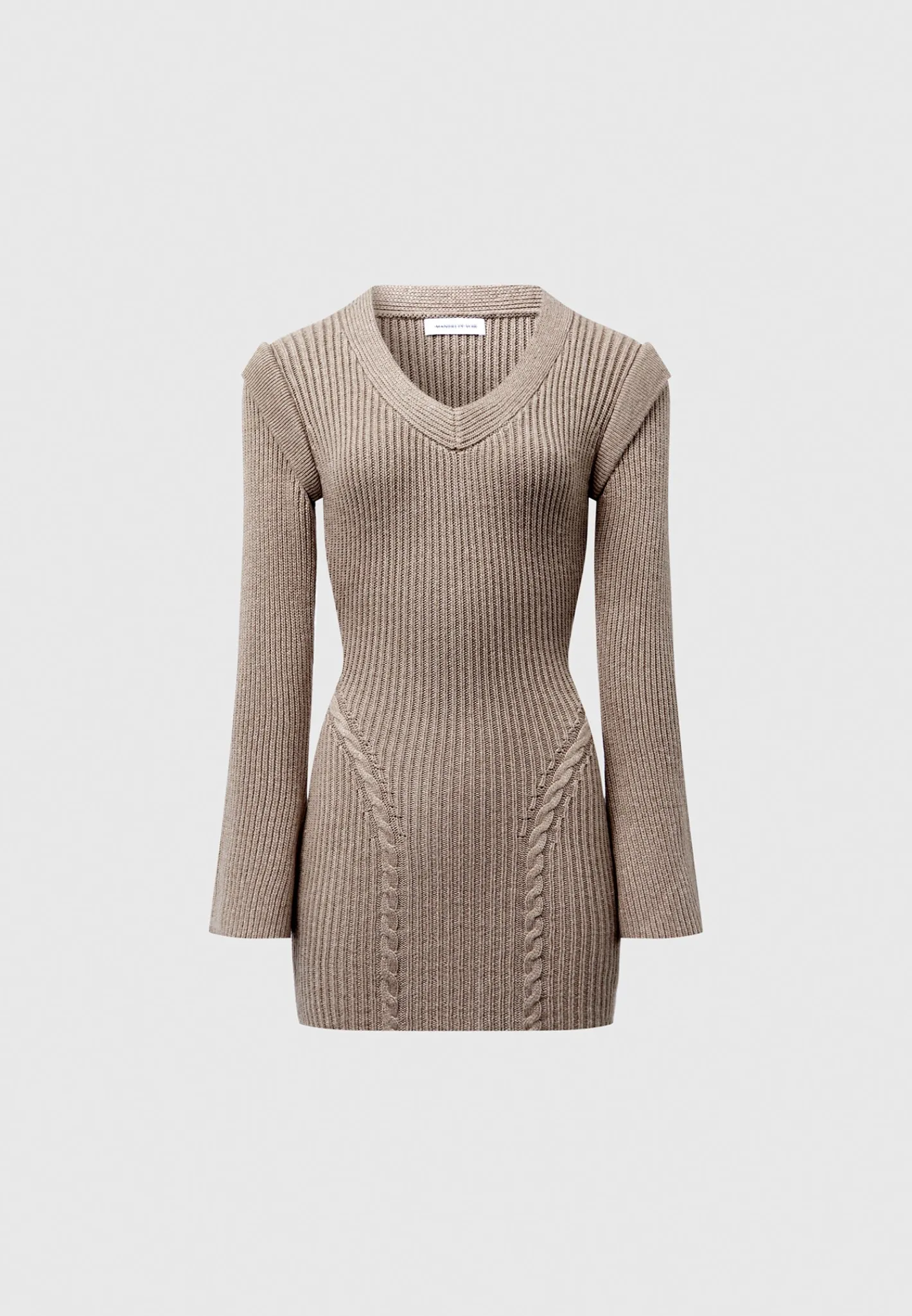 Wide Shoulder Knitted Contour Mini Dress -^Manière De Voir New