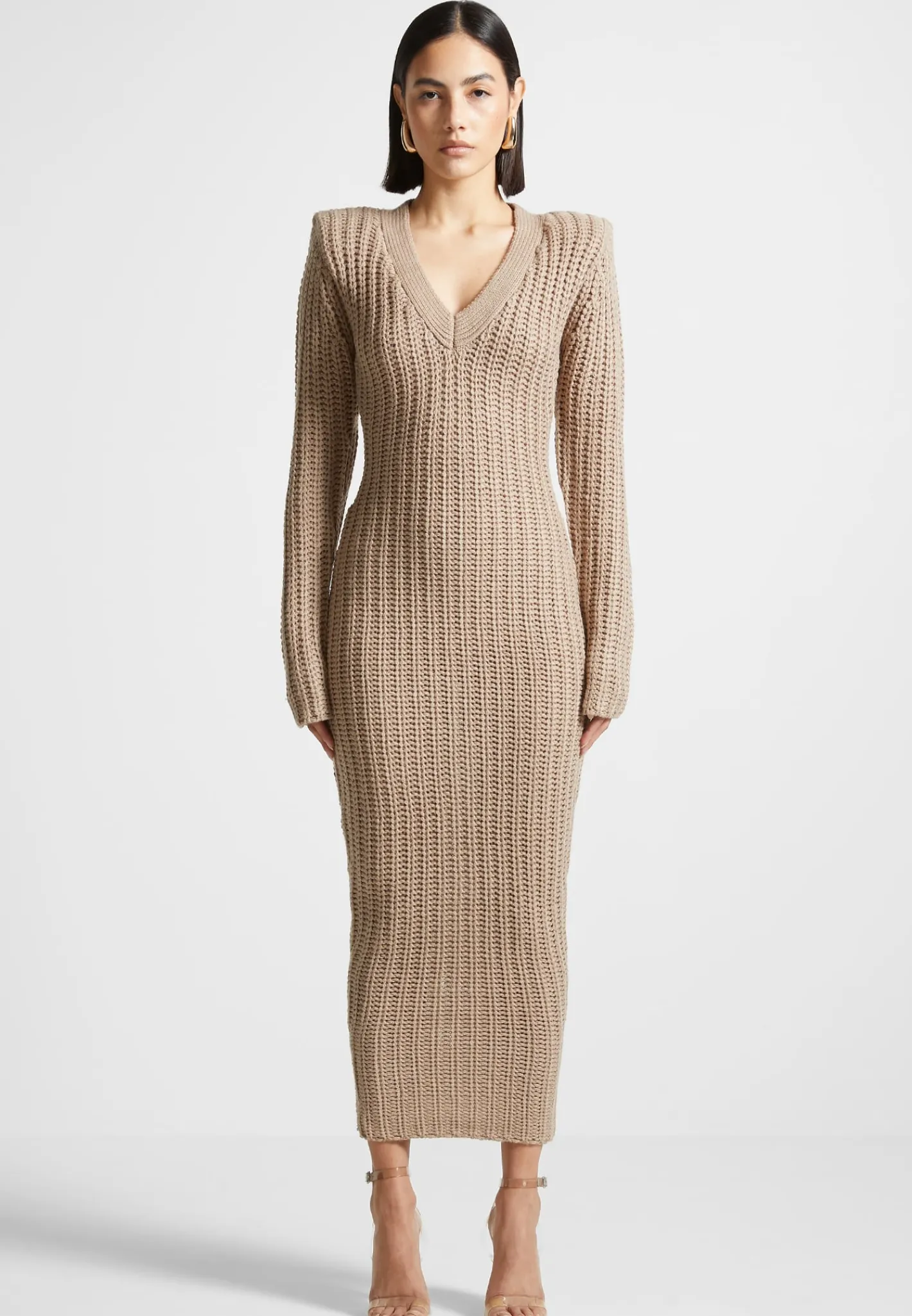 Wide Shoulder Knitted Midaxi Dress -^Manière De Voir Outlet
