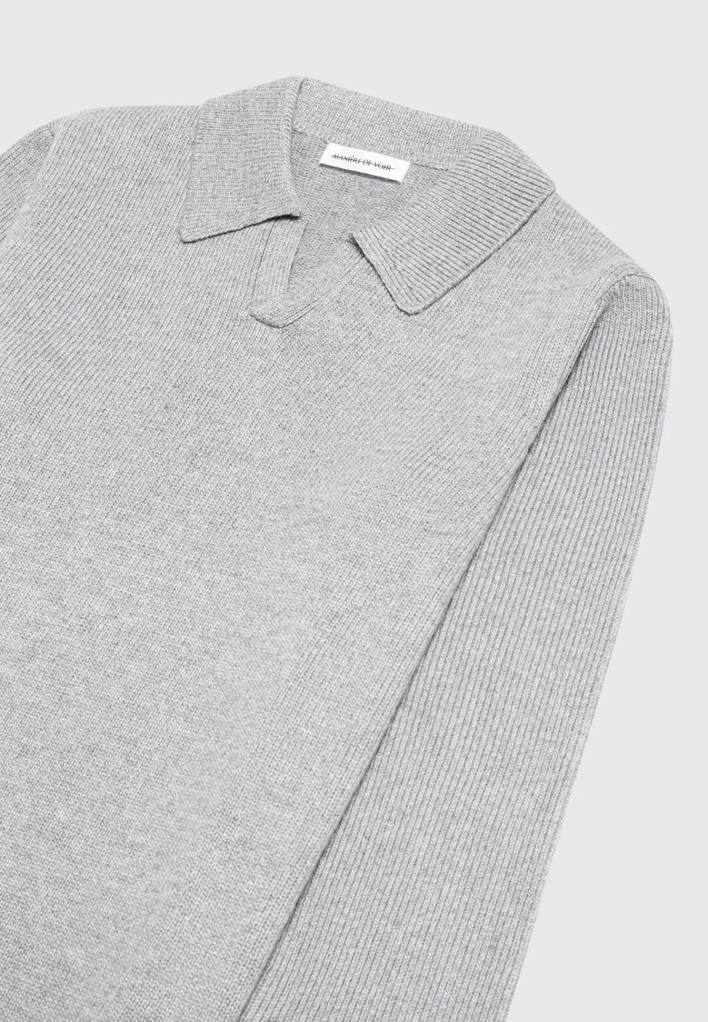 Wool Blend Knit Revere Long Sleeve Jumper -^Manière De Voir New