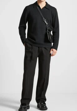 Wool Blend Knit Revere Long Sleeve Jumper -^Manière De Voir New