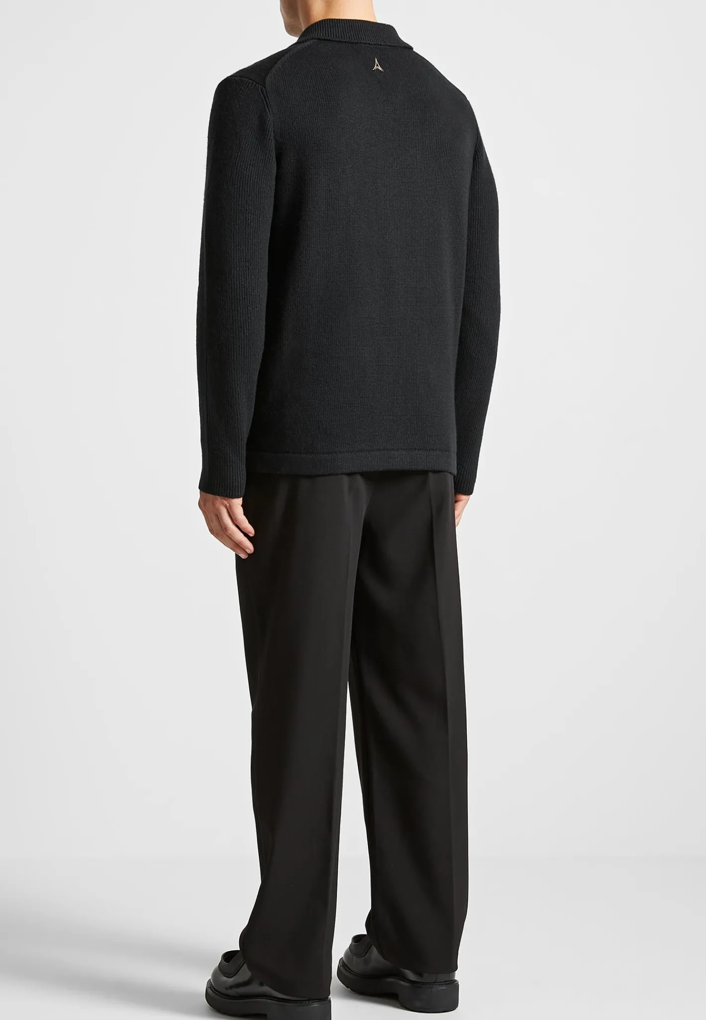 Wool Blend Knit Revere Long Sleeve Jumper -^Manière De Voir New