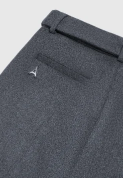 Wool Blend Marl Belted Trousers - Charcoal Grey^Manière De Voir Best