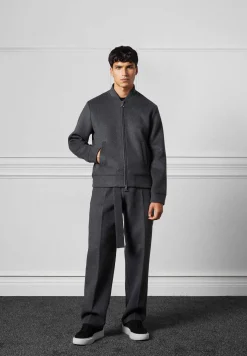 Wool Blend Marl Belted Trousers - Charcoal Grey^Manière De Voir Best