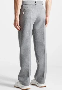 Wool Blend Marl Belted Trousers - Light Grey^Manière De Voir Fashion