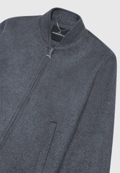 Wool Blend Marl Bomber Jacket - Charcoal Grey^Manière De Voir Sale