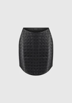 Woven Leather Dipped Waist Mini Skirt -^Manière De Voir Online