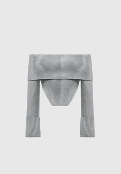 Zip Detail Knit Bandeau Top -^Manière De Voir Discount