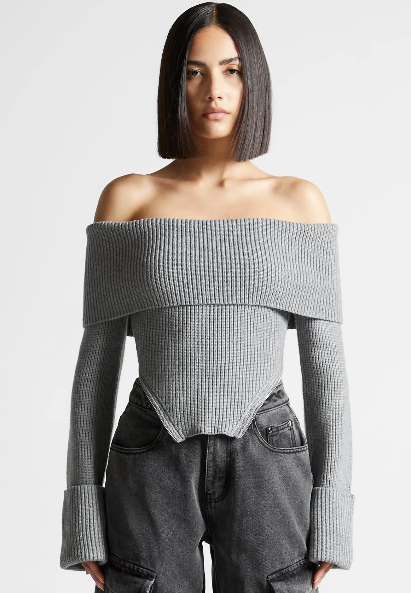 Zip Detail Knit Bandeau Top -^Manière De Voir Discount
