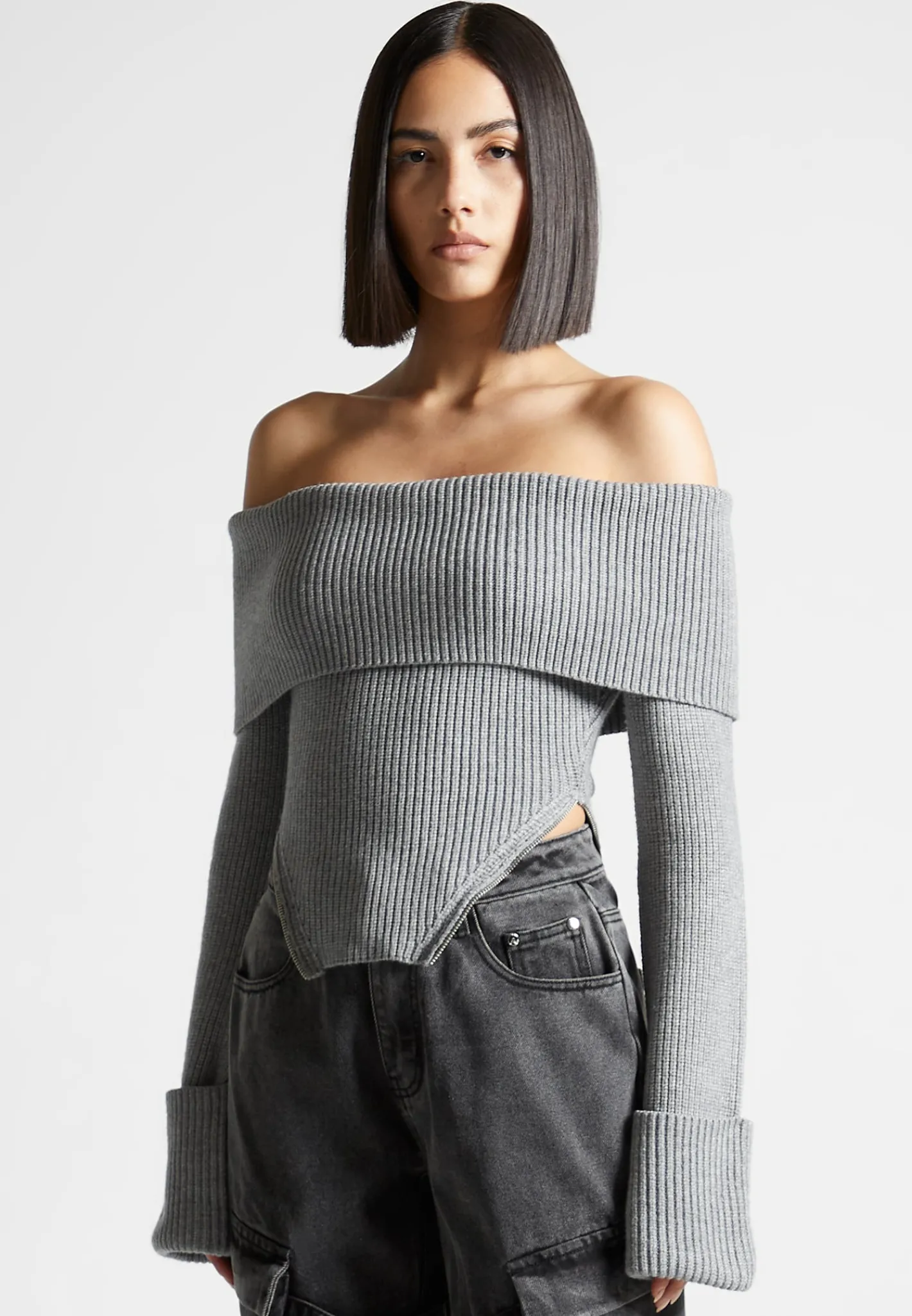 Zip Detail Knit Bandeau Top -^Manière De Voir Discount