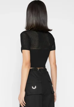 Zip Front Knitted Crop Top -^Manière De Voir Discount