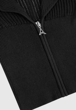 Zip Front Knitted Crop Top -^Manière De Voir Discount